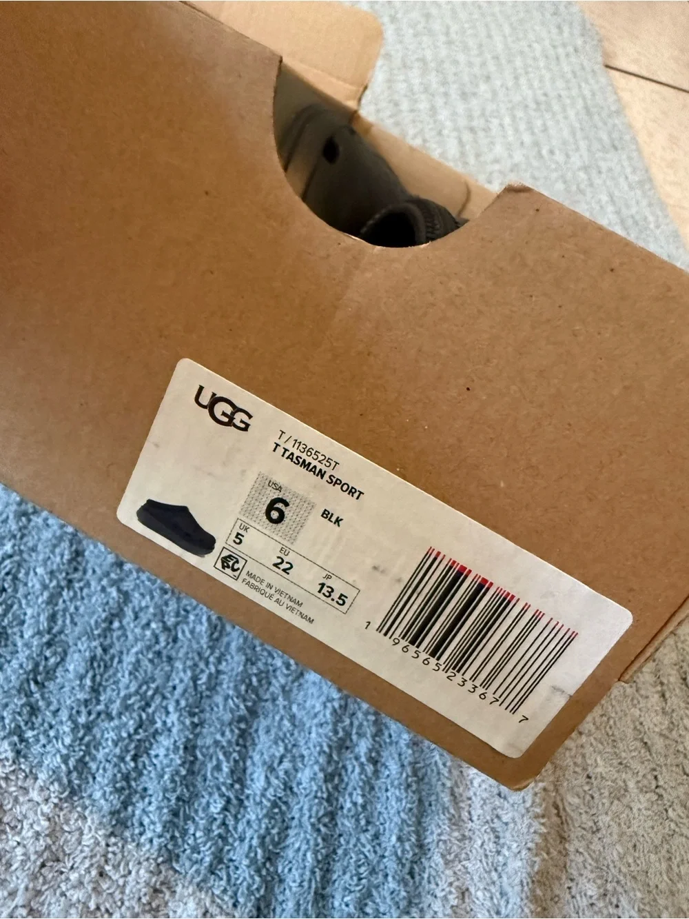UGG Kids Black Foam Slip-On Clogs